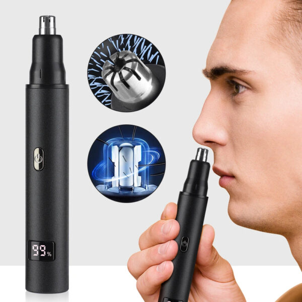 S20cc622bbde7498b9500c47b1e7a3538z.jpg 3 in 1 Electric Nose Ear Hair Trimmer for Men LED Display Eyebrow Beard Hair Clipper Shaver USB Rechargeable Easy Cleansing