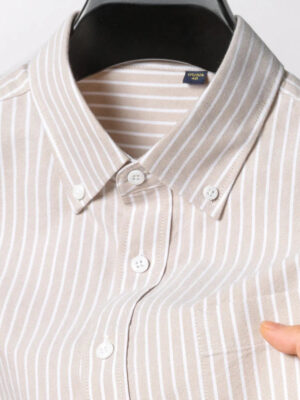 S21577bc7708340a188a27a4509a5e7cbS.jpg New 100% Pure Cotton Oxford Men's Plaid Shirts Male Business Casual High Quality Long sleeve Shirt for Men Pocket Shirt S-5XL