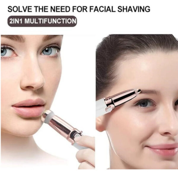 2 in 1 Face Shaver and Eyebrow Trimmer Rechargeable Lips  Facial Hair Remover Women Electric Portable