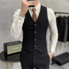 S223d524caf4a444f8d7e90b1133d979bo.jpg ( Jacket + Vest + Pants ) High-end Brand Boutique Fashion Solid Color Mens Casual Business Suit 3Piece Set Groom Wedding Dress