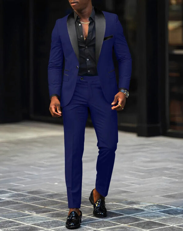 S229473046df4442aa81ef81f64058b55c.jpg 2-Piece Men's Suit Suitable For Wedding Business Suits, Single Button Jackets And Pants Sets, Slim Fit Jacket Sets