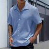S22fe3b99a12f4947a8bee89019231d3et.jpg Men's Casual Shirt Summer Short Sleeve Male Clothing Hip Hop Streetwear Plus Tops Black White Tee Fashion Baggy Shirt For Men
