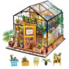 S235a418a0c5a4f16968240526f9dbc6bK.jpg Robotime Mini Green House Cathy's Flower House DIY Dollhouse Wooden Miniature Furniture Kit with LED Best Birthday Gifts