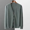 S236a883e530e447eadbce07b8acf7ac1o.jpg 100% merino wool Men's Cardigan Cashmere Sweater Autumn And Winter Knitted Jacket Solid Color Long-Sleeved High Quality Top