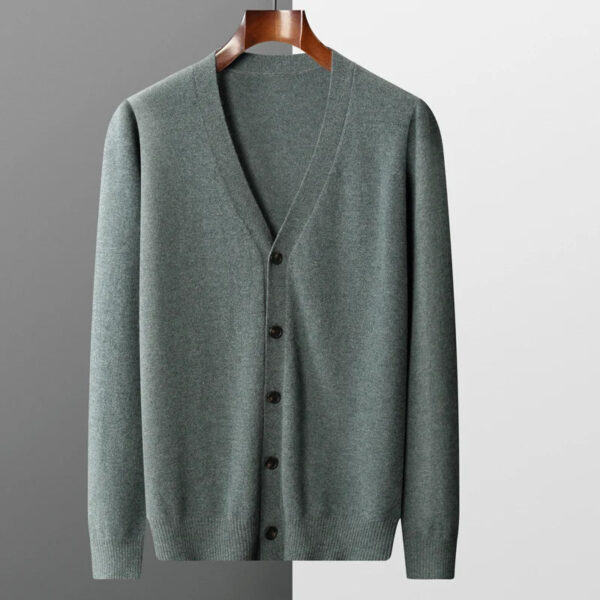 S236a883e530e447eadbce07b8acf7ac1o.jpg 100% merino wool Men's Cardigan Cashmere Sweater Autumn And Winter Knitted Jacket Solid Color Long-Sleeved High Quality Top
