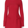 Mozision Double Bow Long Sleeve Sexy Mini Dress For Women Autumn Winter New Solid High Waist Bodycon Club Party Dress Elegant