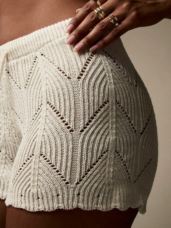 S23b39bb937154fb5b884ae1ad4840904N.jpg Handmade crochet knitting drawstring shorts comfortable and casual beach cover summer vacation wear pull over casual and com