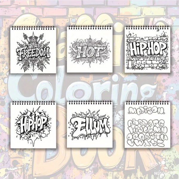 S242a8ccb8ba24239b896c9d181a01ee6J.jpg Adult Graffiti Coloring Book - 8.27×8.27 Inches, 22 Pages. Vibrant Street Art for Relaxation. Great Gift & Creativity Fans