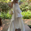 S245f4699d82743fa993f9368c05b4aabf.jpg Clacive Summer Loose White Women's Dress 2025 Fashion Strap Sleeveless Ankle Length Dresses Elegant Classic Pleated Female Dress