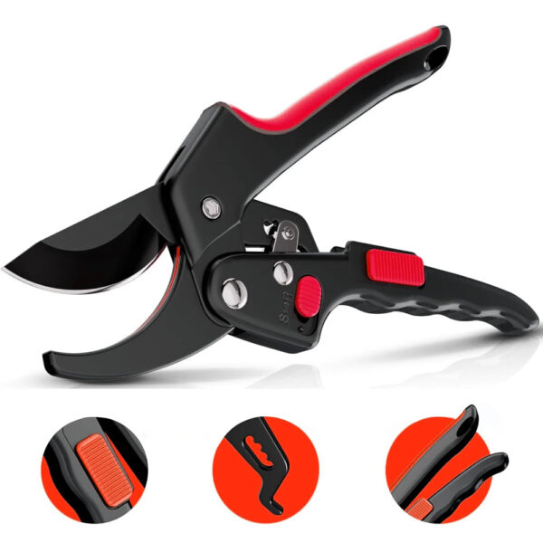 S253d31a28aa8465a91db4bccaeac306bI.jpg Premium Garden Clippers Gardening Tasks 3 Times Easier, Rachet Hand Ideal For Those With Arthritis or Weak Hands, Cut Capacity S