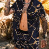 S258b5d608022416d84dd504076f83cb8J.jpg 2024 Summer Men's Fashion Leopard Print Short Sleeve Shirt And Shorts Set Beach Style T Shirt Breathable Shorts Two Piece Set