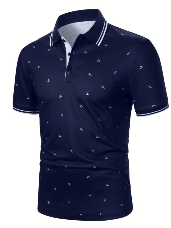 S25b312d220b746eba224ef6f692ebe2eP.jpg 2026 Popular Men's Short Sleeved Polo Shirt 3D Digital Men's Fashion Casual Splicing Polka Dot Short Sleeved Fashion Polo Shirt