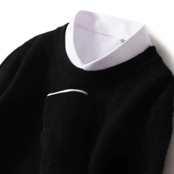 S25d276082b754def9b19c6eb35198035i.jpg Autumn Winter Men Cashmere Sweater O-neck Soft Warm Pullovers Male Loose Knitted Shirt Korean men's winter blouse