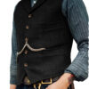 S25ea1a72071841b1bc9e6cccfa04a700C.jpg Wool Tweed Men's Suits Vest for Groomsmen Wedding Lapel Casual Slim Business Vests Sleeveless Waistcoat Male Gilet Homme Vests