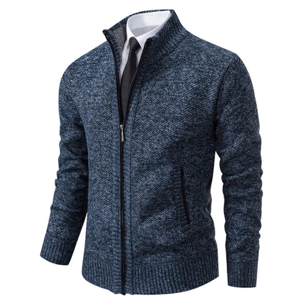 S263048d62a4a45209adf25e801a22afeI.jpg Autumn Winter Men's Casual Sweaters Solid Color Turtleneck Sweater Cardigan Fleece Zipper Cardigan Knit Jackets