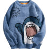 S2658b6e4d0ec4fddb81feda29f3bcbcdM.jpg Shark Sweater Men Winter Cartoon Harajuku Korean Y2k Oversized Turtleneck Hip Hop Loose Knit Jumper Pullover High Collar Sweater