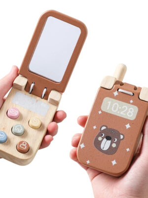 S26860efedaf14275902cfb42cf6dae150.jpg Montessori Baby Toys Cartoon Flip Cell Phone With Mirror Children Fingers Press And The Senses Touch The Toy Mobile Key Learning