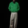 Men Casual Versatile Rugby Knit Sweater for Autumn and Winter Niche Design Green Exploration Pattern Embroidery Loose Pullover