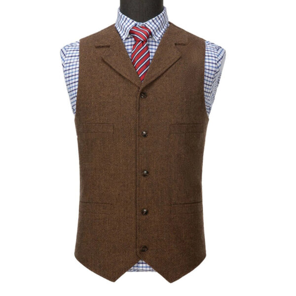 S2789885728ba45409ba316370ece09bdi.jpg Wool Tweed Men's Suits Vest for Groomsmen Wedding Lapel Casual Slim Business Vests Sleeveless Waistcoat Male Gilet Homme Vests