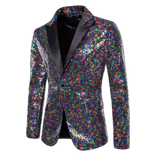 S2799486c800547f586d3bba521fb20e6g.jpg Fashion Men Luxurious Sequin Plaid Suit Jacket Gold / Silver Singer Host Stage Party Loose Dress Blazer Coats