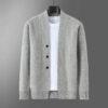 S27dd5fb33f69422585d685fafac5468bB.jpg 2025 Autumn Winter New Thick Cardigan 100% Pure Wool Men's Versatile Jacket V-Neck Loose Casual Highend Knitted Cashmere Sweater