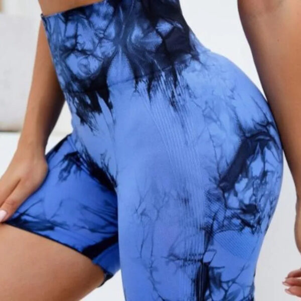 S27e78368bf0b4895b387facc263aa6816.jpg Multicolour Tie Dye Women’s Quick Drying Yoga Shorts Tight Fitting Sports Shorts for Women Peach Hip Compression Shorts Fitness