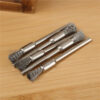 5/10pcs Pencil Brushes Stainless Steel Mounted Wire Wheel Mandrel Set Dremel Accessory Rotary Tools 3.17mm Shank Mandrel Silver