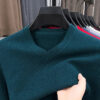 S2883ccae77e1403a92e5f1b4391be280A.jpg New Sweatwear Men's V Neck Basic Solid Color Sweaters Round Neck Elastic Pullovers Warm Autumn Knitted Oversized Sweater Men