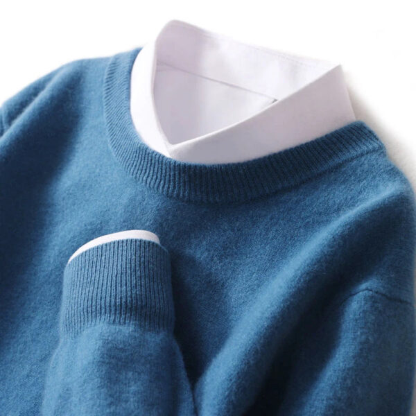 S28fa1799d9e044df809254320f89501eX.jpg Autumn Winter Men Cashmere Sweater O-neck Soft Warm Pullovers Male Loose Knitted Shirt Korean men's winter blouse