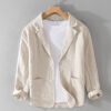 S29877bdfae1d42f4b5c16edabff58ce7u.jpg Y803 Spring Autumn Good Quality Linen Blazer For Men Business Casual Solid Color Simple Double Buttons Thin Male Suits Jackets