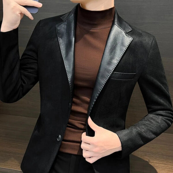 S29d462de40e64907ac0f28c40ab1a8a8i.jpg Single Breasted Splicing New In Jacket for Men Vintage Coats Luxury Designer High Quality Spring Clothes Man Suits and Blazers