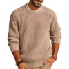 S2ab1f84096da4cdeacd2b45fba8c7dbam.jpg Fashion Autumn Winter New Men's Sweater Long Sleeve Round Neck Casual Men Knitted Jacquard Pullover Solid Tshirt Man Tops