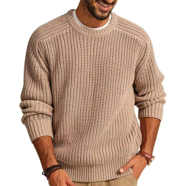 S2ab1f84096da4cdeacd2b45fba8c7dbam.jpg Fashion Autumn Winter New Men's Sweater Long Sleeve Round Neck Casual Men Knitted Jacquard Pullover Solid Tshirt Man Tops