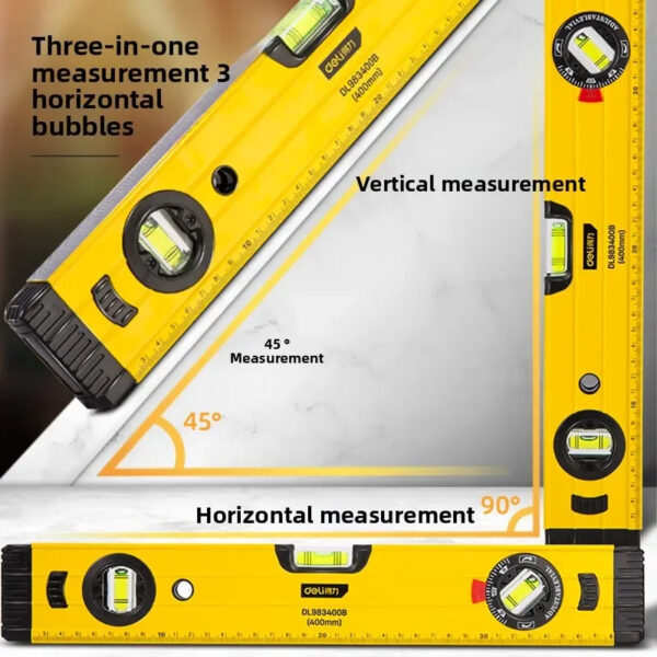 S2ae6235761334b9ab99f7e56123dba481.jpg 300/400/500mm Spirit Level Magnetic Torpedo Level Tool with 3 Vials Aluminum Shockproof Bubbles Level Measuring Instruments