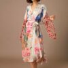 WeHello Women's Beach Cover Ups for Swimwear Printing Peacock  Kimono Swimsuit Cape Summer Dress Beachwear Casual Wear