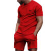 S2b68a5636db7424caacc66ad15ebe0c2u.jpg New summer men's casual shortsleeved shorts 2-piece city street fashion T-shirt shorts suit men's cool run hot sale