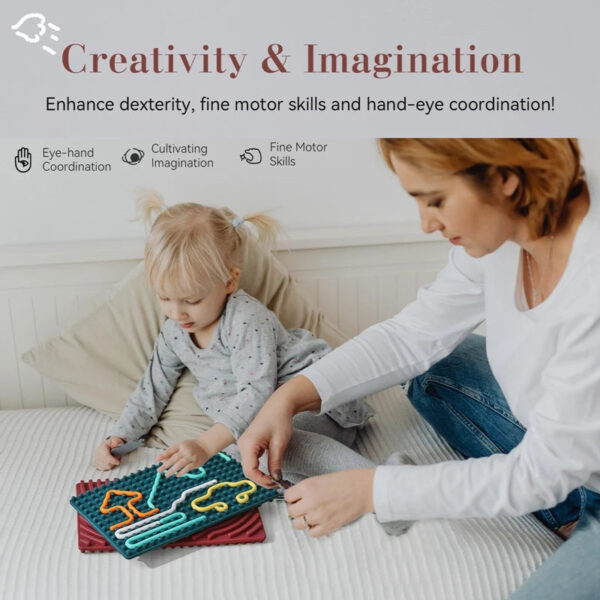 S2b9c08b09eee4d4a8e7bf7f93e015b95G.jpg Sensory Activity Board, Silicone Calm Down Toy, Stress, Silent, Mindfulness For Kids 3+ Anxiety Relief, Sensory Board Baby Gifts