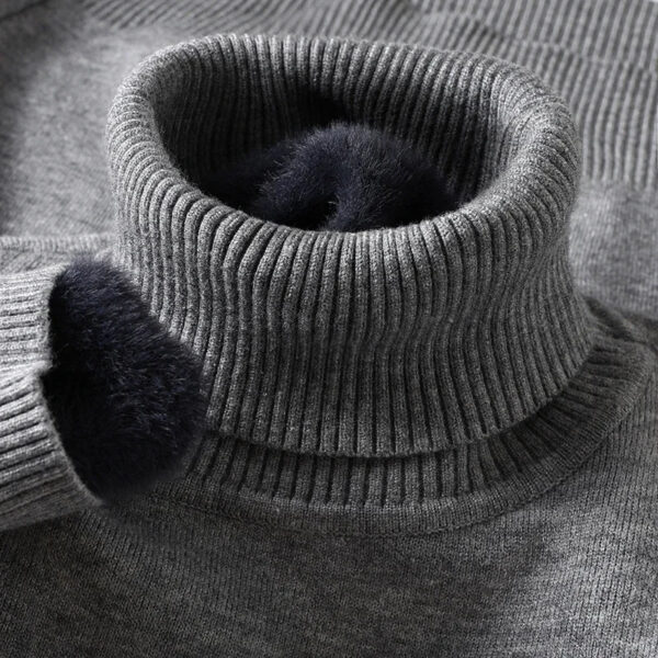 Men's Slim Fit Long Sleeve Turtleneck Sweater Anti-Pilling High Quality Knitted Solid Color Pullover Trendy Men's Clothing