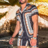S2c273189187a4588800d6ff1a6d7c628A.jpg 2024 Summer Men's Fashion Leopard Print Short Sleeve Shirt And Shorts Set Beach Style T Shirt Breathable Shorts Two Piece Set