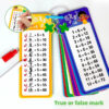 Math Flash Cards Set: Addition, Subtraction, Multiplication, Division & Fraction Learning, 15 Cards + 2 Erasable Pens
