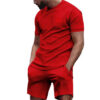 S2ca4b4e887be4300942baedc8b0907e54.jpg New summer men's casual shortsleeved shorts 2-piece city street fashion T-shirt shorts suit men's cool run hot sale