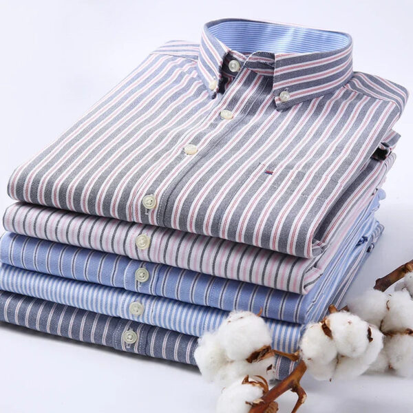 S2cec77bf7c3943458a50527255d1e0ffC.jpg New in shirt Cotton long-sleeve shirts for men slim fit formal plain tops single pocket solid color office tops fashion clothes