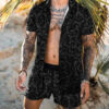 S2d9d464296ed466884f4c65e0724acb03.jpg 2024 Summer Men's Fashion Leopard Print Short Sleeve Shirt And Shorts Set Beach Style T Shirt Breathable Shorts Two Piece Set