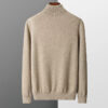 Autumn Winter New Men's 100% Cashmere Sweater Lapel Knitted Pullover Lightweight Warm Long Sleeve Solid Color Tops