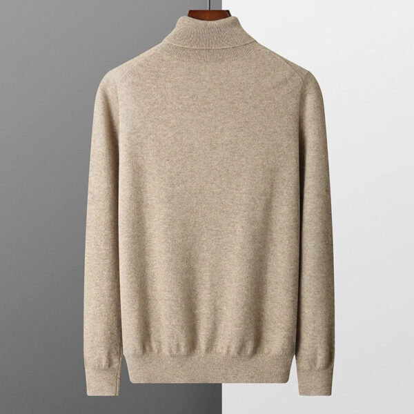 Autumn Winter New Men's 100% Cashmere Sweater Lapel Knitted Pullover Lightweight Warm Long Sleeve Solid Color Tops