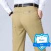 S2e06e0de9d20411fb4abcccf52d62ba33.jpg New Arrival 100% Cotton Summer Autumn Men's Casual Pants Fashion Solid Black Beige Gentle Thicken Trousers Brand Smart Suit Pant