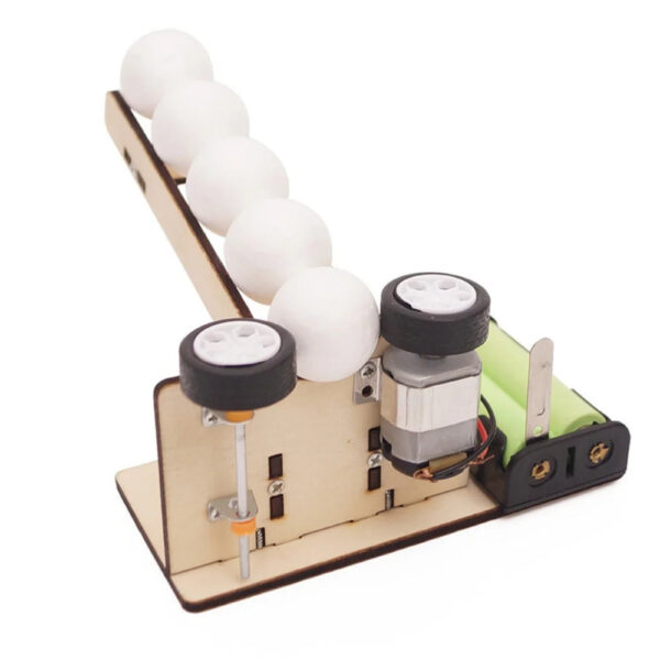 S2e36047e5afe4e0d9b2b76c89ee1e326H.jpg DIY Automatic Serving Machine Children's Hands-On Puzzle Toy Kinetic Energy Transfer Experiment Scientific Education Prop