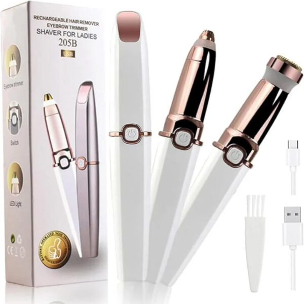 2 in 1 Face Shaver and Eyebrow Trimmer Rechargeable Lips  Facial Hair Remover Women Electric Portable