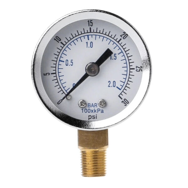 Utility Pressure Gauge 0-30psi 0-2bar Low Pressure Hydraulic Gauge Dual Scale Pressure Gauge 1/8" BSPT thread for Fuel