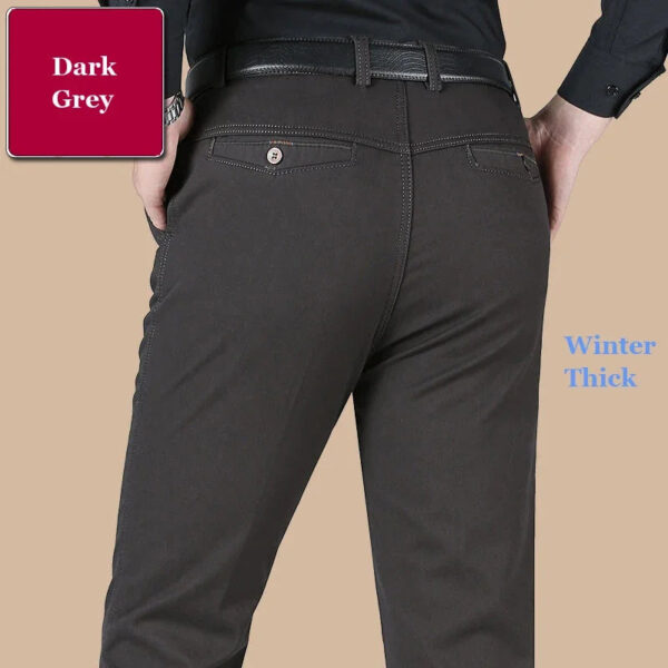 S2e6a38c4e389436c83d1129132b75955B.jpg New Arrival 100% Cotton Summer Autumn Men's Casual Pants Fashion Solid Black Beige Gentle Thicken Trousers Brand Smart Suit Pant